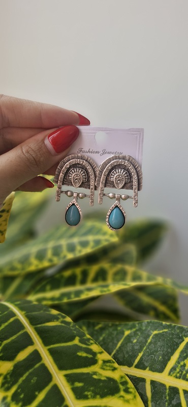  گوشواره ورشو طرح چشم فیروزه 